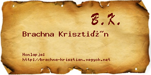 Brachna Krisztián névjegykártya